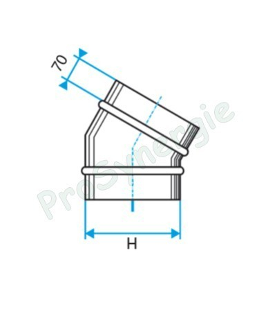 CVO 30 - Coude 30° Vertical Galva Oblong - Hauteur 320 mm - Largeur 950 mm