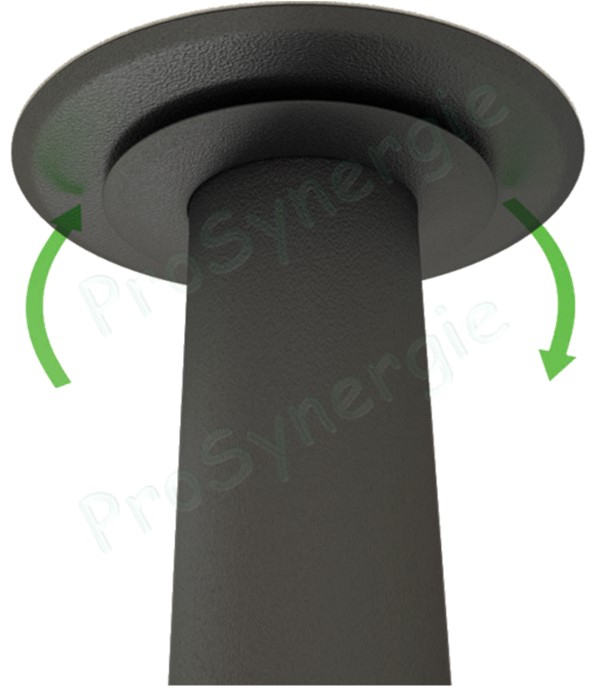 Rosace de finition (plaque de propreté ronde) inox laqué noire RAL9005 avec ventilation Øext. 400mm pour conduit de fumée Ø 139 mm