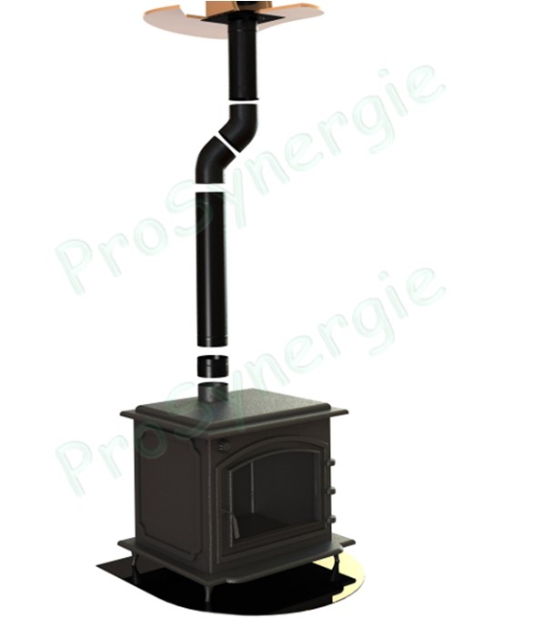Tuyau de poêle acier 0,7mm émaillé brun Ø 153mm longueur 33cm (27cm utile)