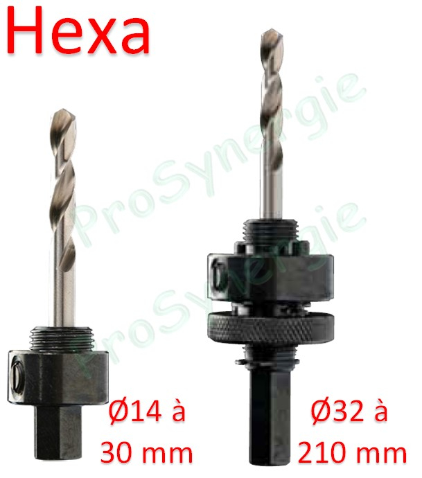 Pilote Standard avec Foret centreur - Emmanchement Hexagonal 9,5mm pour Scies-cloche Ø 32 à 210 mm