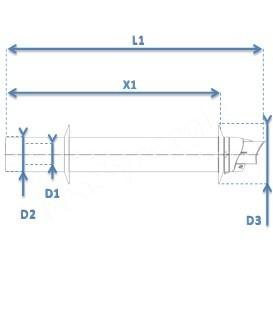 Terminal Horizontal concentrique Econext Ø  80/125 mm - PPs/GALVA - Gris