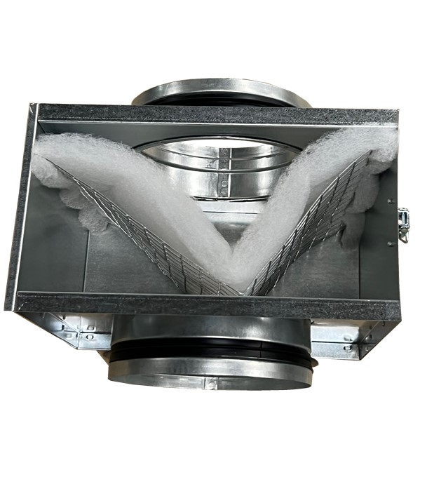 Caisson filtration traitement d'air Galva (HxLxP = 206x229x154mm) piquages Ø125mm + filtre G4