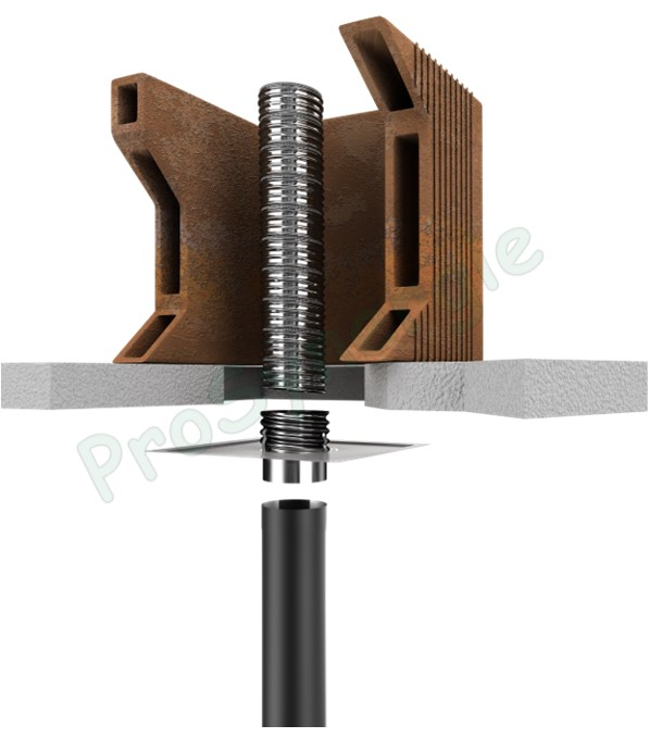Adaptateur à visser INOX pour flexible Øint/ext 200/206mm - Ø 80mm Mâle