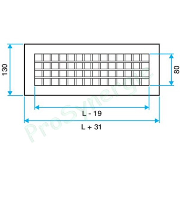 Bouche de diffusion motorisée pour T.One - 12V - Grille RAL9010 - Larg. x Haut. = 500x100mm