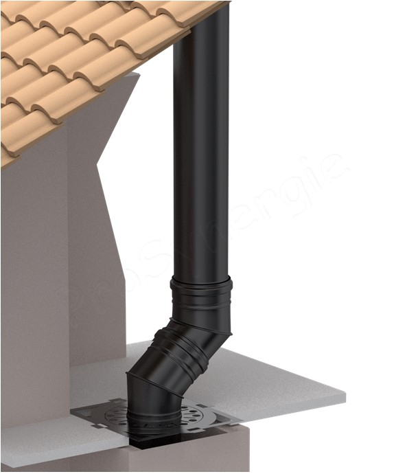 Coude Concentrique BIOTEN étanche 45° - Inox/Galva
