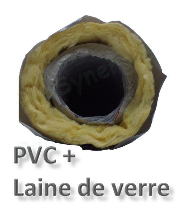 Filet de 6 mètres Gaine de ventilation souple PVC Isolé 25mm Ø 200mm