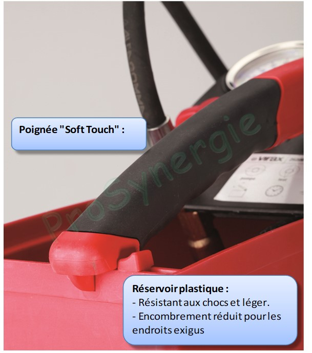 Pompe d´épreuve manuelle compacte (levier Soft Touche) cuve 5 litres pression 50 bars