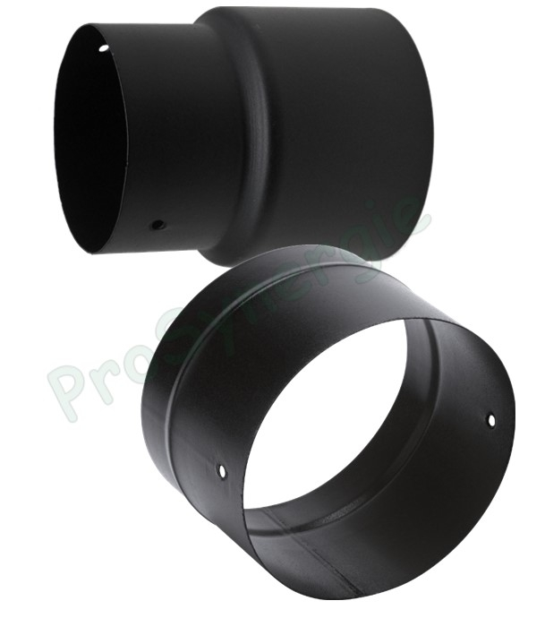 Kit limiteur de tirage conduits fumée acier émaillé noir mat hauteur 30cm (24 cm utile) Ø 200 mm