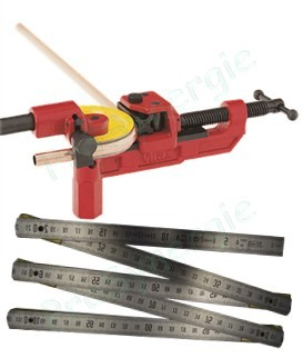 Lot ''Précision'' 2 : Cintreuse d´établi formes Standard (réf 250285) + Pince à emboîture (réf 252641) + Mètre pliant 10 branches Virax Duralium + Règlette 20cm Métal + 5 craies de Briançon et un por