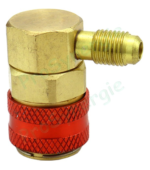 Raccord rapide automobile - HP - Haute Pression - Sans Vanne - Coudé - Mâle 1/4´´ SAE