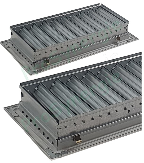 REPZ - Registre à volets multiples en acier noir, LaxH = 700x300