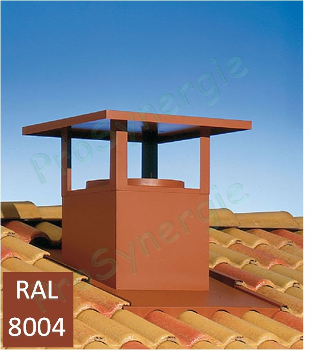 STD - Sortie de toit esthétique Ø 125 et 160 mm - Ardoise RAL 9005 - Avec embase 200x200 mm