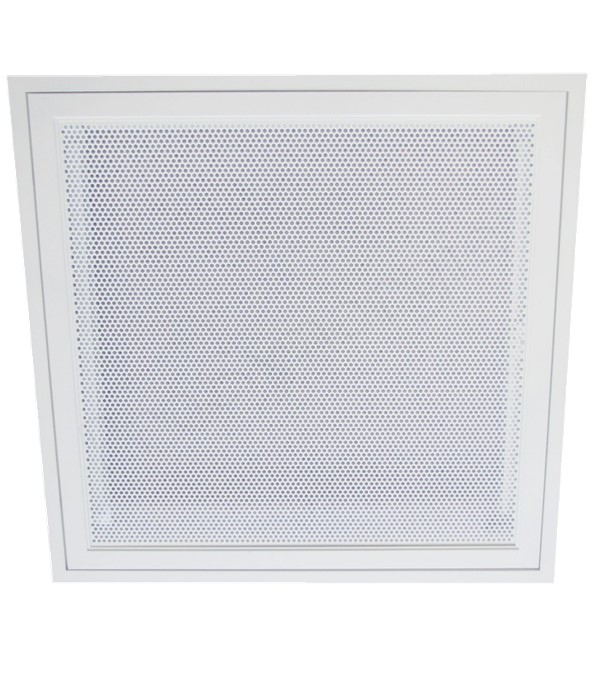 GRSC FC - Grille de reprise d´air à porte-filtre sur charnières, dimension 594x594 mm, à résille droite, couleur Blanc mat RAL 9003