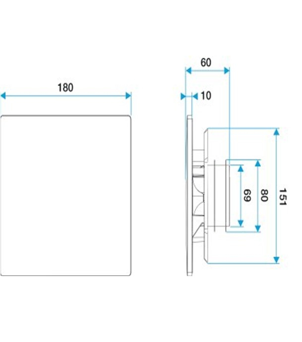 Support seul  Ø 80 mm Noir - pour bouche ColorLINE