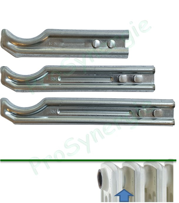 Support plat galvanisé à sceller pour radiateurs - Longueur 19 cm