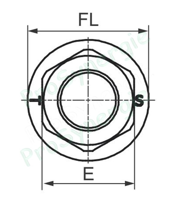 Réduction radiateur M Droit Ø 1´´ (26/34) - F Ø 3/4´´ (20/27) - Ø Collerette 42 mm