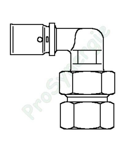 Raccord d´angle à sertir multicouches Ø 20mm  - à visser F Ø 3/4´´