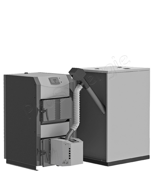 Brûleur à granulés Pell Confort V2 (avec vis interne et compresseur nettoyage) de 30 à 90 KW régulateur électronique intégré (analyse T° + commande combustion, alimentation vis externe et sécurité) avec vis sans fin d´alimentation 1.5 mètres