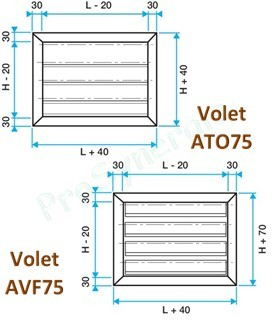 ATO 75 - Volet -  800 x 500 m - Volet de gaine