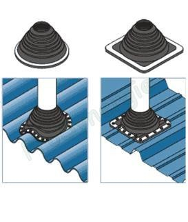 Pipeco Etanchéité souple de sortie de toiture embase carrée EPDM noir vulcanisé Max Ø304 à 724 mm prévoir 64 points de fixation (2 Kits 32 points)