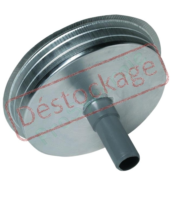 BF+P - Bouchon purge femelle galva Ø 125 mm raccord Ø 1´´1/4 (42mm) avec siphon PVC Ø 32 mm