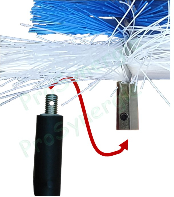 Brosse combinée pour nettoyage conduit de ventilation
