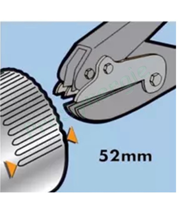 Pince à gaufrer (rétreindre) démultipliée 5 lames - 52mm - MAXI RET - pour assemblage de tuyaux