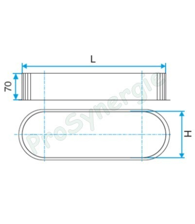 BMO - Bouchon Mâle Galva Oblong - Hauteur 130 mm - Largeur 325 mm
