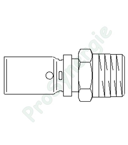 Raccord laiton nickelé à sertir Ø20mm - à visser M Ø 1/2´´