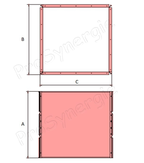 Réhausse pour Midsilo ou Hoppsilo 900 Hauteur 200 mm pour Silo galva (Côté x Côté = 990 x 990 mm) - stockage granulés 180 litres (~ 125 kg)