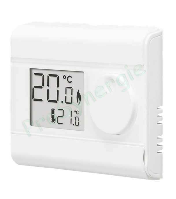 Thermostat d´ambiance numérique radio (2,4 à 2,48GHz) +5 à +30°C (2 pilles LR6 1.5V) - contact inverseur 230V 5(2)A IP30