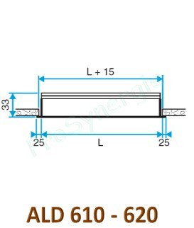 ALD624  - Diffuseur à fente - Longueur 1500 mm - Finition blanc