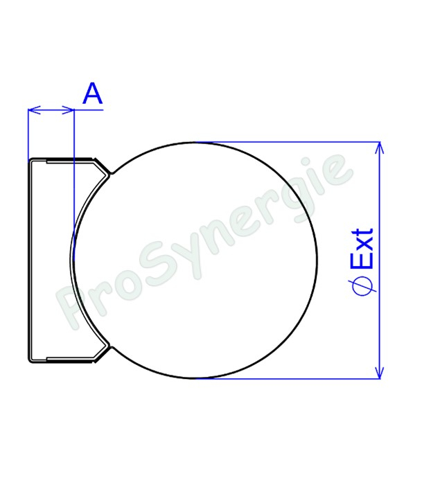 Bride Murale Réglable Inox peint Noir pour tuyau de fumée simple ou isolé Øext 250mm