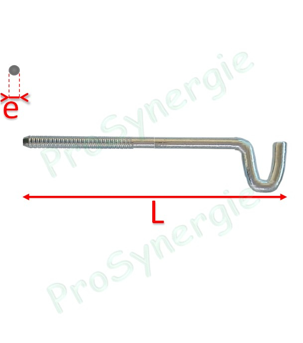 Paire de Supports à visser Crochet Galva pour radiateurs Laméllaire - Ø 7 mm - Lg 130 mm