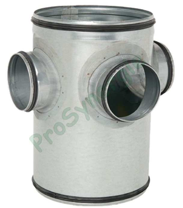 CRE - Collecteur Raccord d´Etage standard Galva à Joint - Ø 160  mm / Ø  Piquages : 1-Ø125 / 2-Ø125 mm