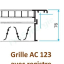 AC 123 F3 - Grille Maille fixes -  800 x 300 mm - Finition alu anodisé