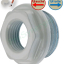 KIT raccords radiateur blanc Ø48mm (4 réductions gauche et droite Ø1''M 1/2F, 1 bouchon plein Ø1''M et 1 purgeur Ø1/2''M avec cléd de purge)