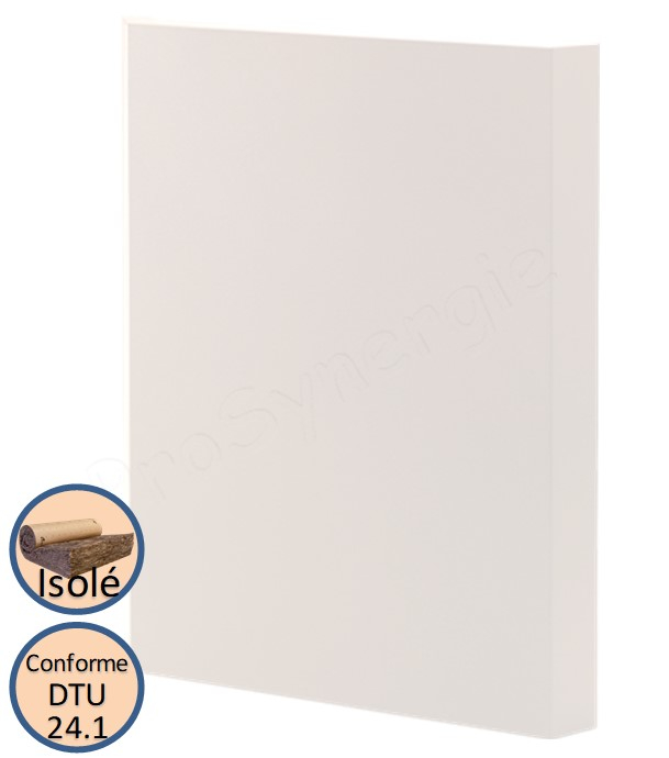 Plaque murale de protection (arrière du poêle) laqué blanc largeur x hauteur = 860 x 1200 mm - isolée en laine de roche avec lame d´air