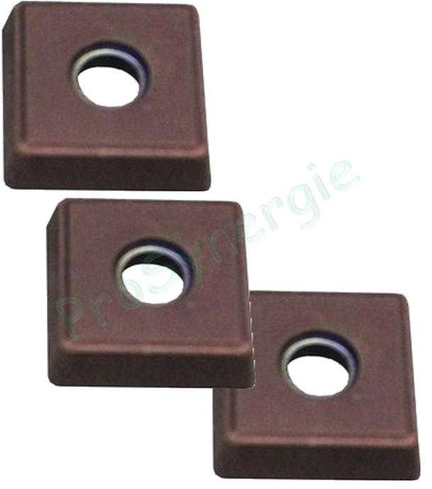 Plaquette de coupe pour chanfreineuse 220E-360E Acier/Cuivre/Plastique (jeu de 3 plaquettes à 4 faces)