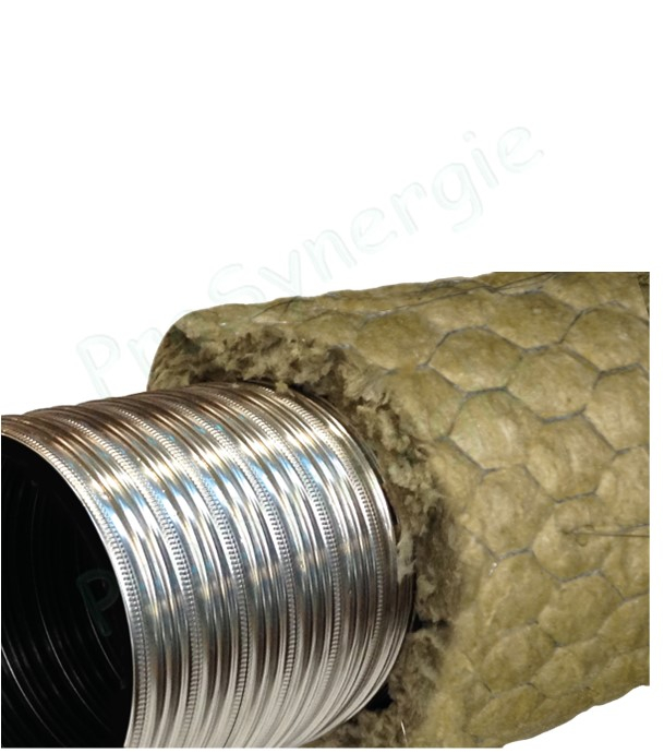 Mètre de Flexible Ten-Liss Pré-isolé ép. 30mm Double Peau Inox316/316 ØInt  80mm (conditionnement longueur 14m)