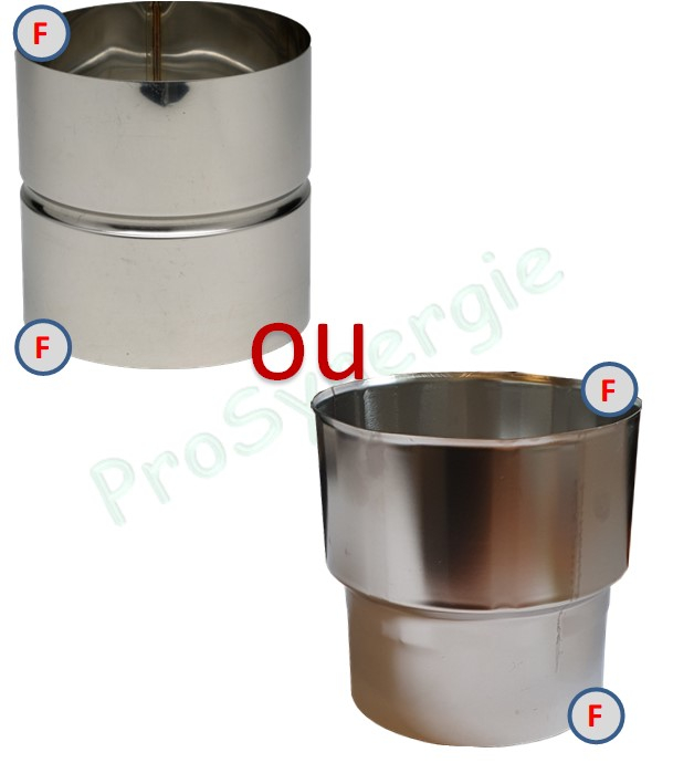 Manchette (H: ±120mm) Femelle égale fumisterie Ten Inox 304 Pro Ø 400 mm