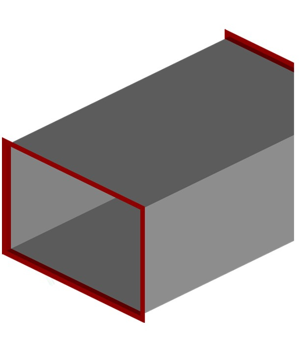 CRR - Conduit Rigide 1,5m Rectangulaire à Cadre - Galva - A=400mm - B=400mm