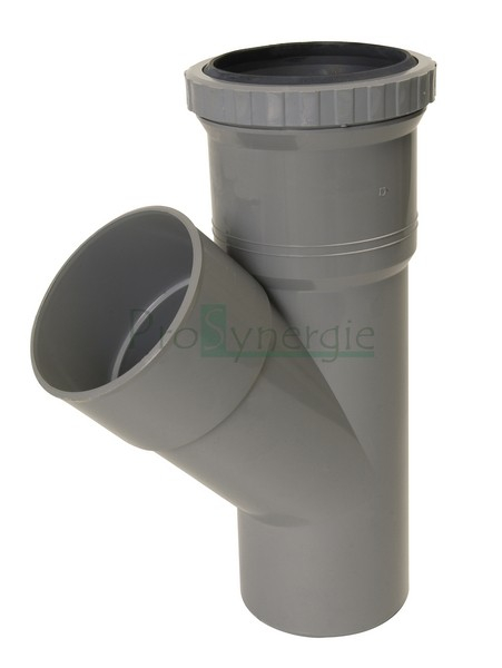 Culottes PVC évacuation chambre dilatation incorporée MF Ø  80 mm - piquage Ø  40 mm 45°