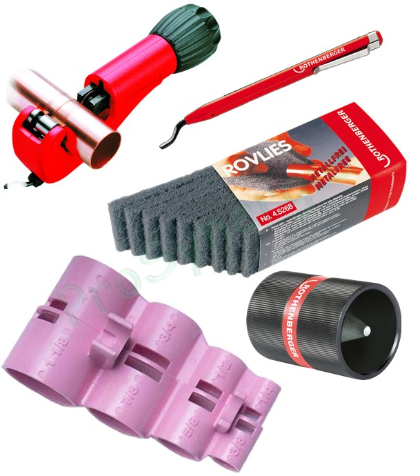 Sertisseuse Romax Compact TT avec 8 Pinces profil B (Maxipro) du 1/4´´ au 1.1/8´´ + Coupe-Tube 35 + Evavureurs + Jauge + Tampons