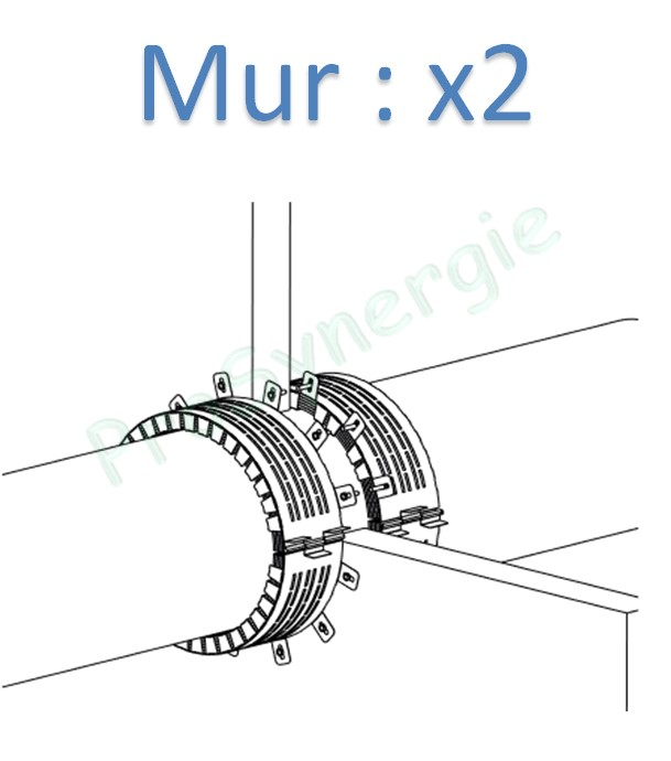 Manchon coupe feu MG2-A XL pour tube PVC ou PE Ø 250 mm - Inox - Montage en applique