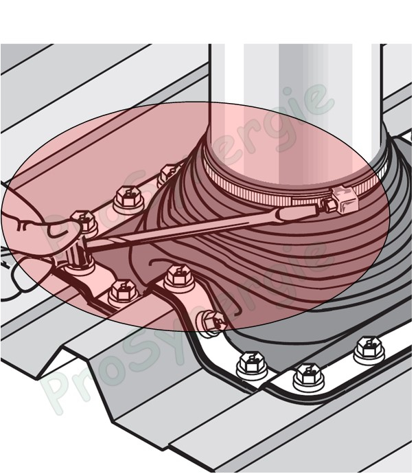 Toiture Bac Acier - Kit 16 ou 32 points de fixation pour conformité au DTU 40.35 avec produit d'étanchéité (vis zacro + Pipesil + Bande de serrage inox)