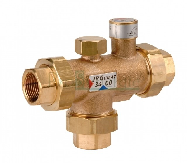 Mitigeur thermostatique centralisé JRGUMAT JRG34 - GN Ø 1/2´´ (G Ø 1´´1/8) - Débit 1.44 m³/h - 30 à 45 °C