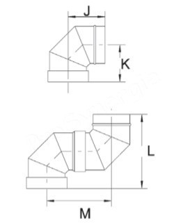 Coudes Fumisterie à 90° (3 secteurs) Ten Inox 304 Pro (4/10ème) - Ø 150 mm
