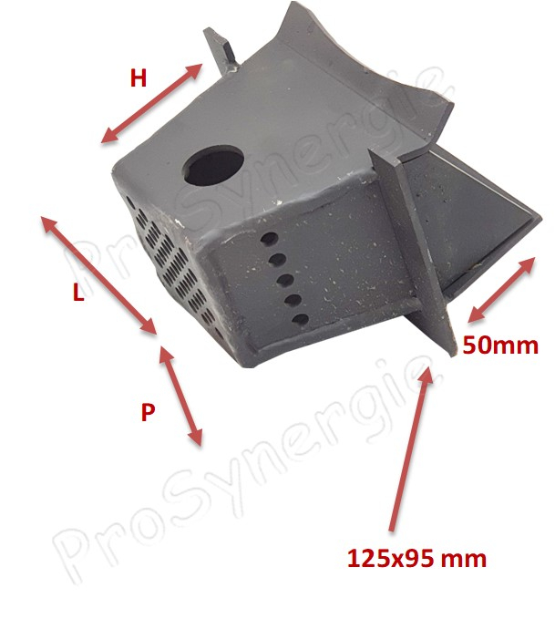 Creuset LxPxH=95(65)x70(65)x65mm pour poêle à granulés Burnit confort+ PD