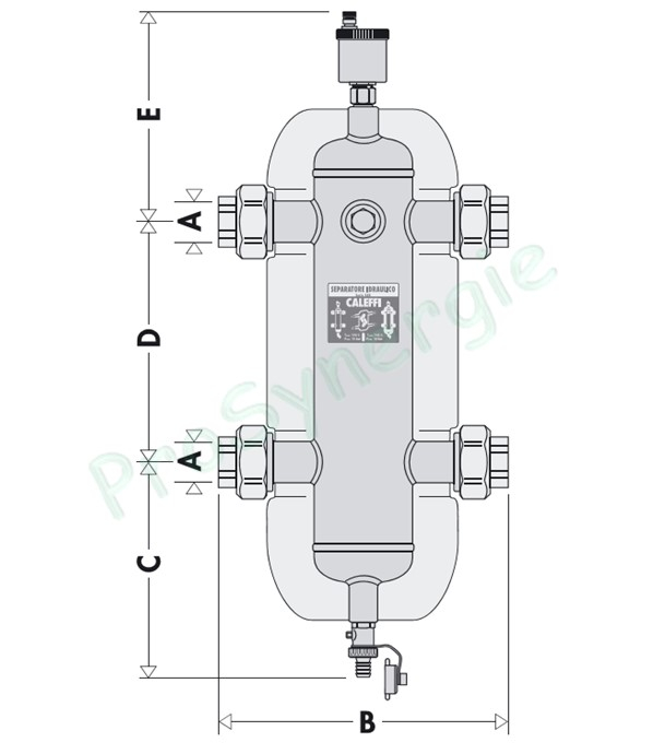 Bouteille de découplage Hydraulique - 1,7L - isolation - Ø 1´´